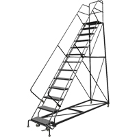Safety Slope Rolling Ladder, 13 Steps, Perforated, 50° Incline, 130" High Distribution Industrielle GC
