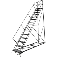 Safety Slope Rolling Ladder, 15 Steps, Perforated, 50° Incline, 150" High Distribution Industrielle GC