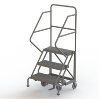 Safety Slope Rolling Ladder, 3 Steps, Serrated, 50° Incline, 30" High Distribution Industrielle GC