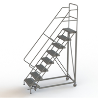 Safety Slope Rolling Ladder, 8 Steps, Serrated, 50° Incline, 80" High Distribution Industrielle GC
