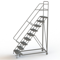 Safety Slope Rolling Ladder, 9 Steps, Serrated, 50° Incline, 90" High Distribution Industrielle GC