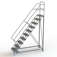 Safety Slope Rolling Ladder, 10 Steps, Serrated, 50° Incline, 100" High Distribution Industrielle GC