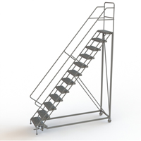 Safety Slope Rolling Ladder, 12 Steps, Serrated, 50° Incline, 120" High Distribution Industrielle GC