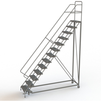 Safety Slope Rolling Ladder, 13 Steps, Serrated, 50° Incline, 130" High Distribution Industrielle GC