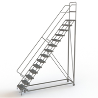 Safety Slope Rolling Ladder, 14 Steps, Serrated, 50° Incline, 140" High Distribution Industrielle GC