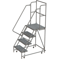Escabeaux roulants &agrave; dessus profond, 4 marches, Largeur de la marche 16", Hauteur de la plateforme 40", Acier Distribution Industrielle GC