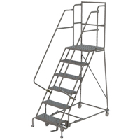 Escabeaux roulants &agrave; dessus profond, 7 marches, Largeur de la marche 16", Hauteur de la plateforme 70", Acier Distribution Industrielle GC