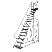 Escabeaux roulants &agrave; dessus profond, 15 marches, Largeur de la marche 24", Hauteur de la plateforme 150", Acier Distribution Industrielle GC