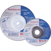 Meule Saitech Ultimate Performance, 4" x 1/4", Arbre 3/8", Oxyde d'aluminium, Type 27 Distribution Industrielle GC