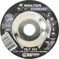 Depressed Centre Grinding Wheels - Stainless Type 27, 4-1/2" x 1/8", 7/8" Arbor, Type 27 Distribution Industrielle GC