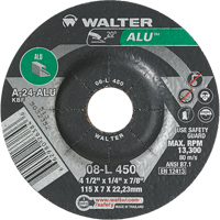 Meules en aluminium &agrave; moyeu d&eacute;port&eacute;, 4-1/2" x 1/4", Arbre 7/8", Type 27 Distribution Industrielle GC