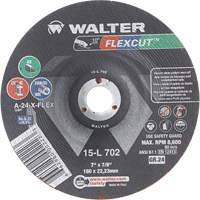 Flexcut Depressed Centre Grinding Wheels, 7", 24 Grit, Aluminum Oxide, 7/8", 8600 RPM, Type 29 Distribution Industrielle GC