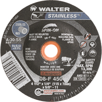 Depressed Centre Grinding Wheels - Stainless Type 27, 4-1/2" x 1/4", 5/8"-11 Arbor, Type 27S Distribution Industrielle GC