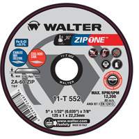 Meule &agrave; tronçonner Zip One, 5" x 1/32", Arbre de 7/8", Type 1, Alumine de zirconium, 12 200 Tr/min Distribution Industrielle GC