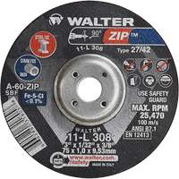 Zip Cutting and Grinding Wheel, 3" x 1/13", 3/8" Arbor, Type 27, 60 Grit, Aluminum Oxide Distribution Industrielle GC