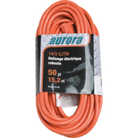 Cordon rallonge en vinyle, Ext&eacute;rieur, SJTW, AWG 14/3, 15 A, 50' Distribution Industrielle GC