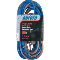 TPE-Rubber Extension Cord With Light Indicator, All-Weather, SJEOW, 14/3 AWG, 15 A, 50' Distribution Industrielle GC