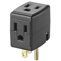 Cube triple mis &agrave; la terre, 3 Prise(s), Aucune, 15 A, 1875 W, 125 V Distribution Industrielle GC