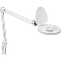 Lampe loupe ajustable, Dioptrie 5, Ampoule DEL, Bras de 47", Pinces serre-joints, Blanc Distribution Industrielle GC