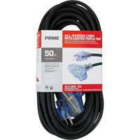 Cordon rallonge All-Rubber, Ext&eacute;rieur, SJOOW, AWG 12/3, 15 A, 3 prise(s), 50' Distribution Industrielle GC