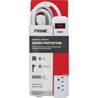 Protecteurs de surtension, 6 Prises, 1000 J, 1875 W, Cordon 8' Distribution Industrielle GC