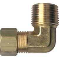 90° Pipe Elbow Fitting, Tube x Male Pipe, Brass, 1/4" x 1/2" Distribution Industrielle GC